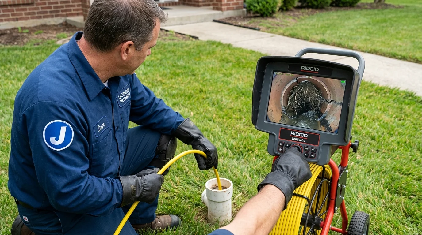 Sewer camera inspection being performed by Johns Plumbing LLC in Denver