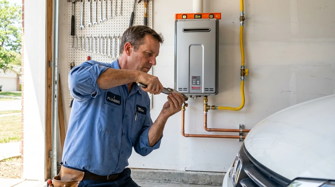 Tankless water heater installation by a Johns Plumbing LLC plumber in Denver